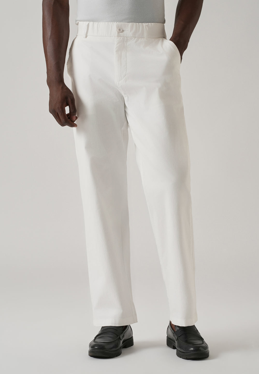 Baggy Fit White Chinos