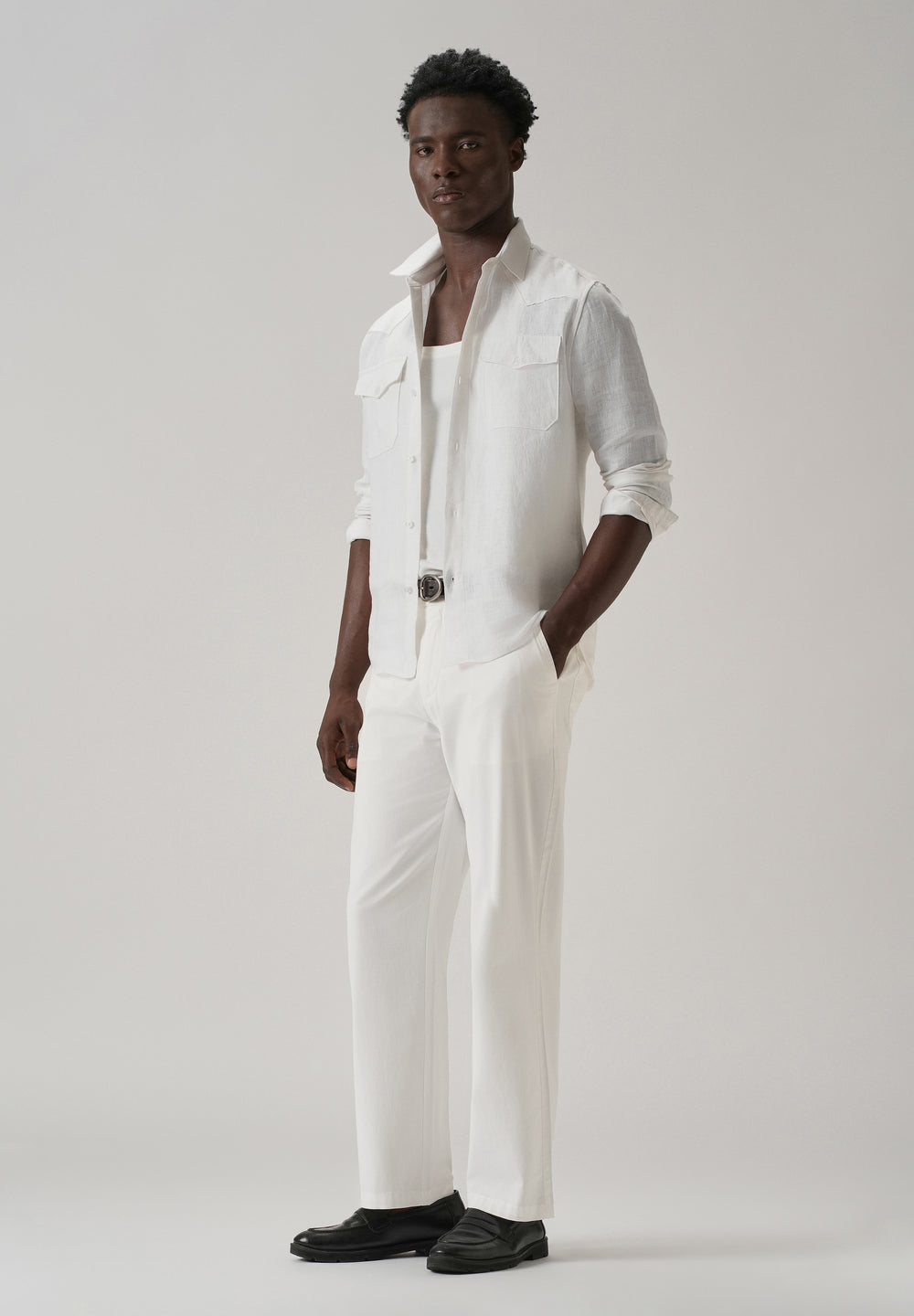 Baggy Fit White Chinos