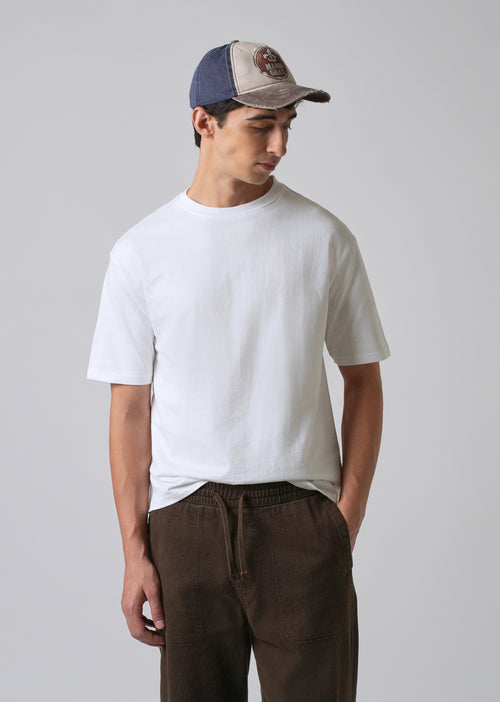 White Basic Relaxed Fit T-shirt