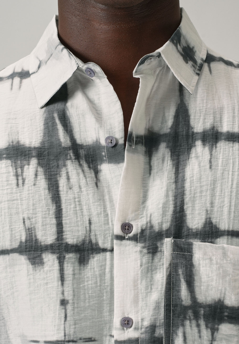 White Boxy Fit Tie-Dye Printed Shirt