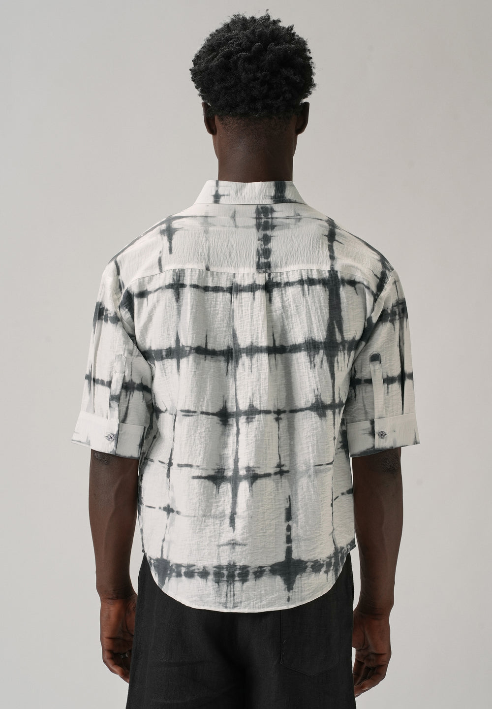 White Boxy Fit Tie-Dye Printed Shirt