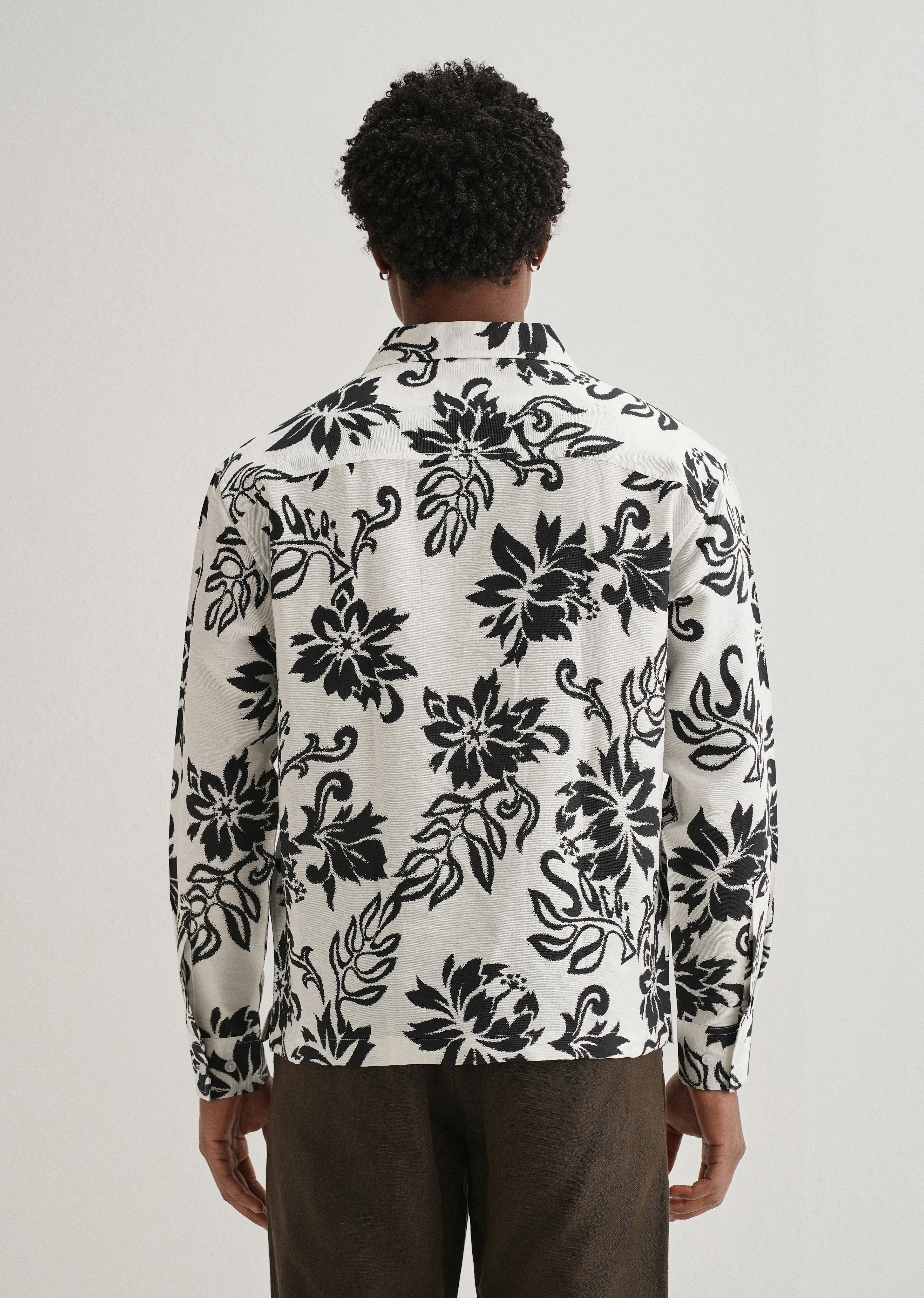 White Classic Floral Printed Shirt