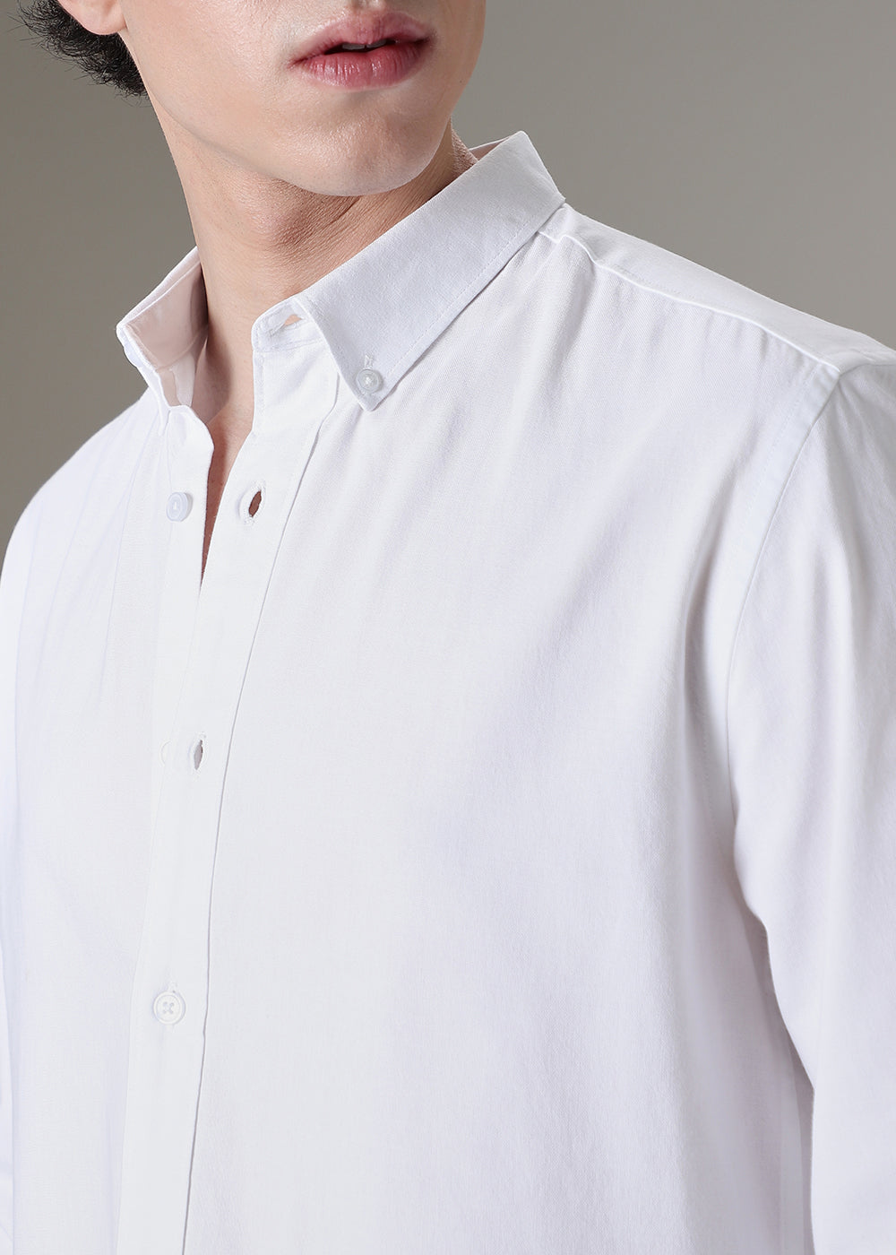 White Elbow Patch Oxford Shirt