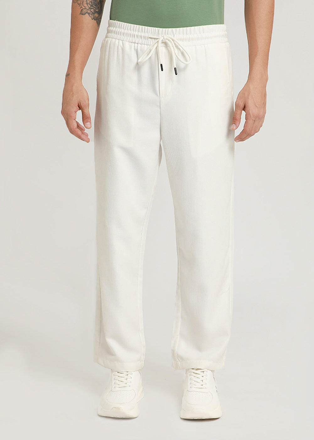 White Pin Stripe Corduroy Pant