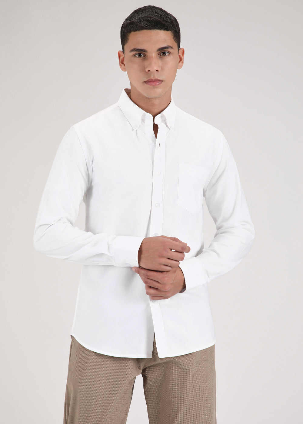 White Cotton Oxford Shirt