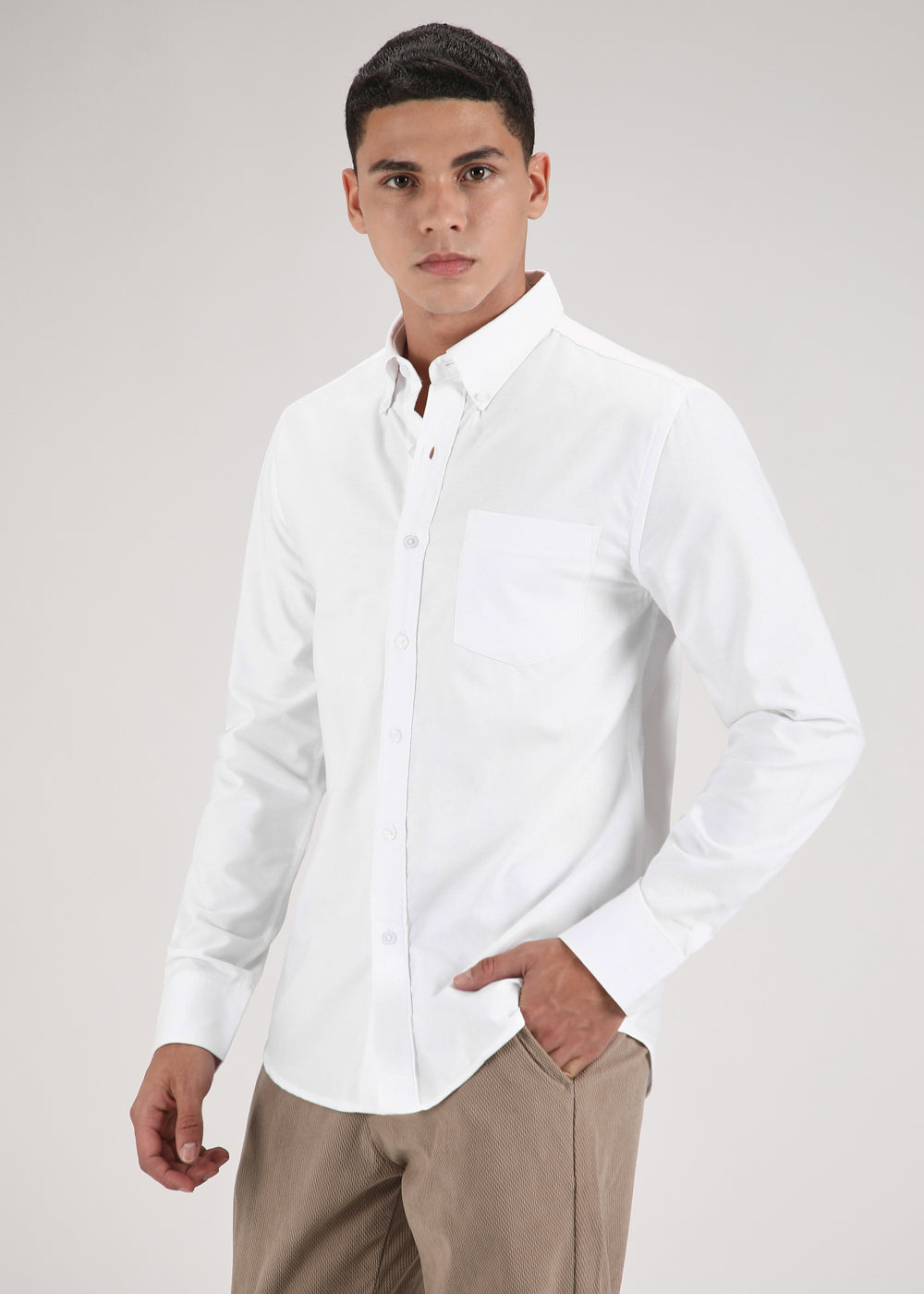 White Cotton Oxford Shirt