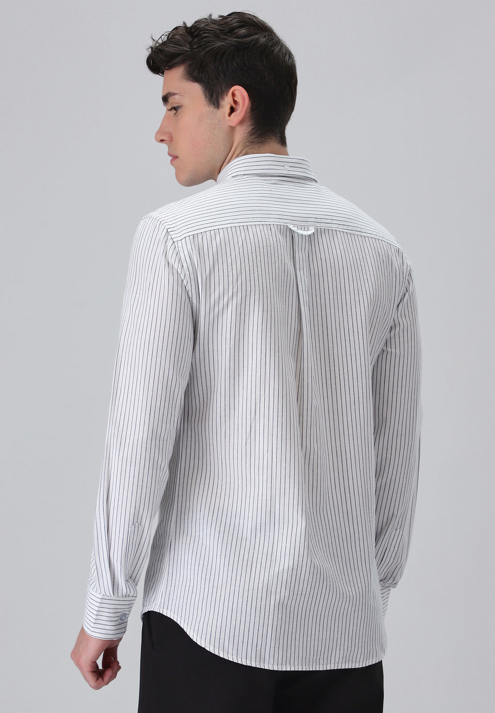 White Cotton Pin Stripe Shirt