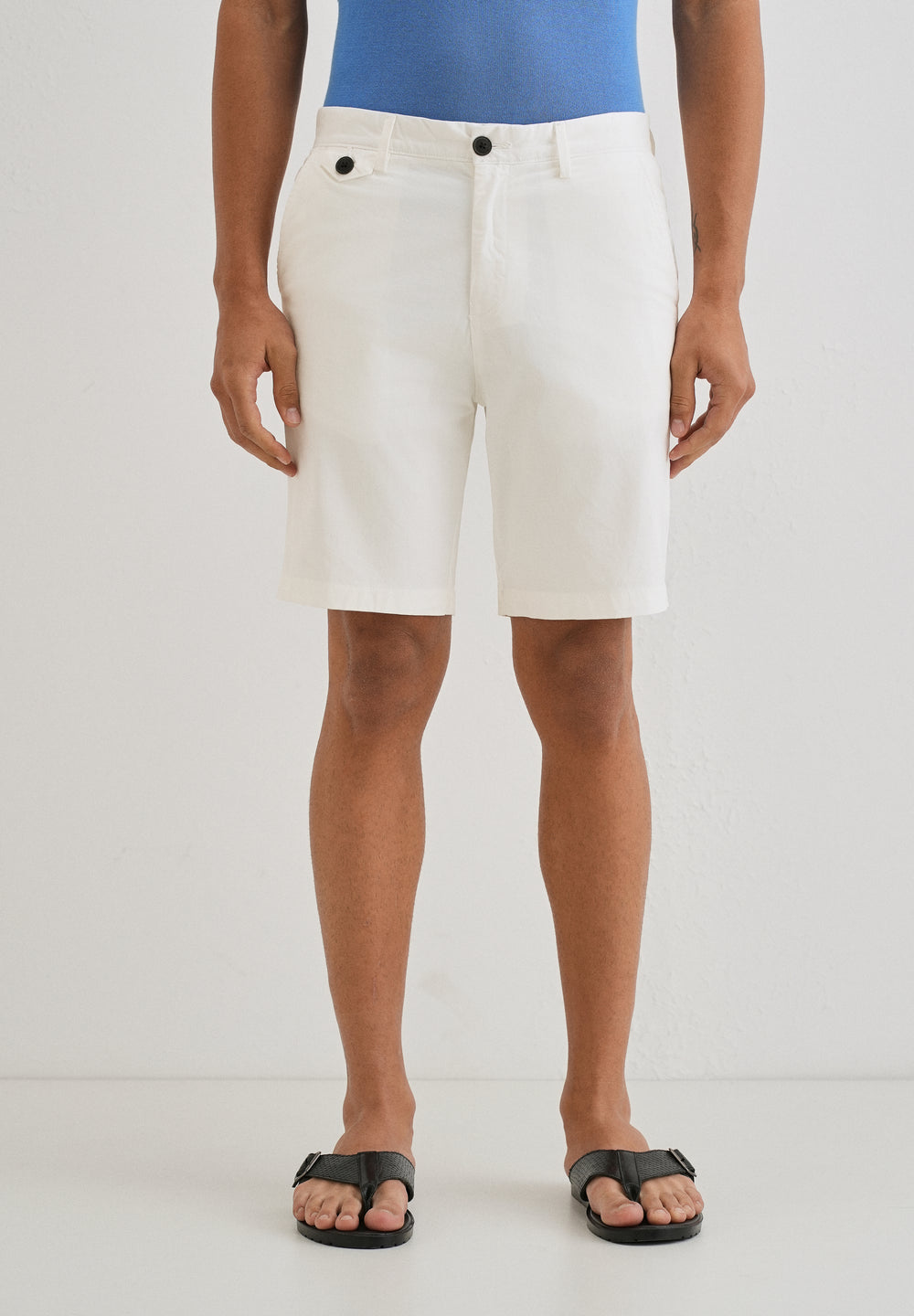 White Cotton Shorts