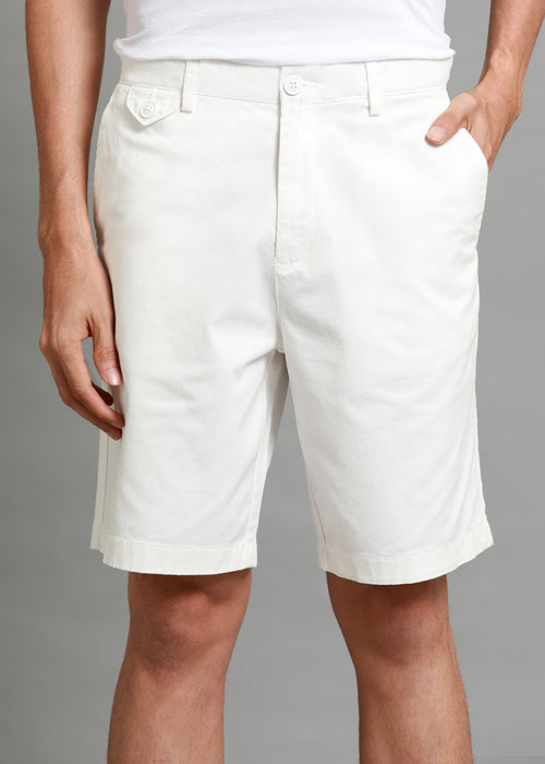 White Cotton Shorts