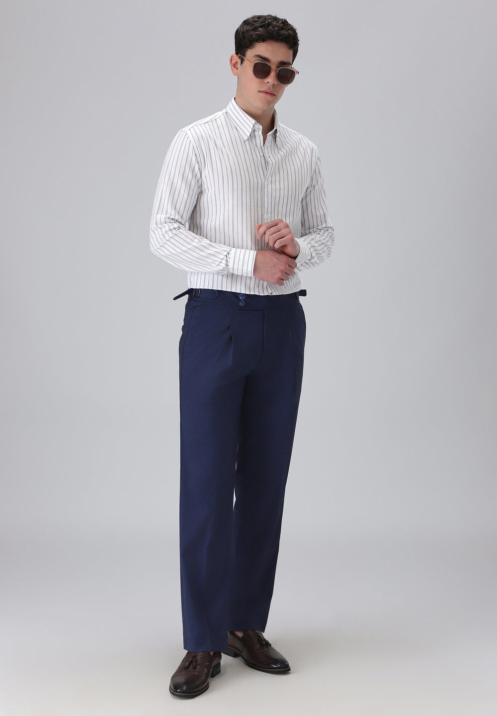 White Cotton Stripe Shirt