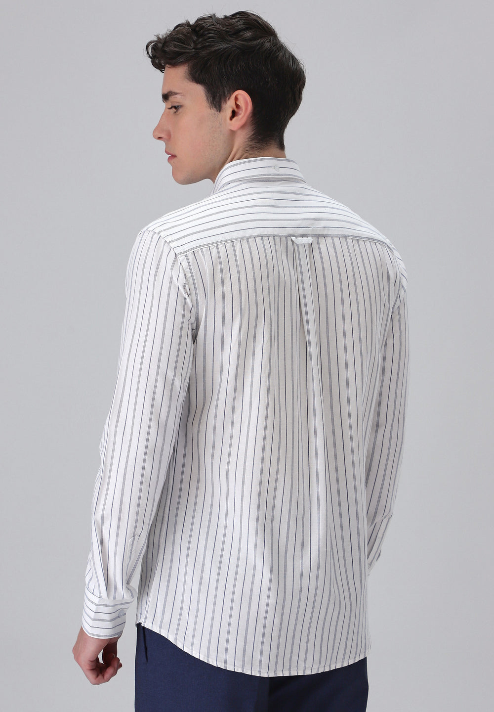White Cotton Stripe Shirt