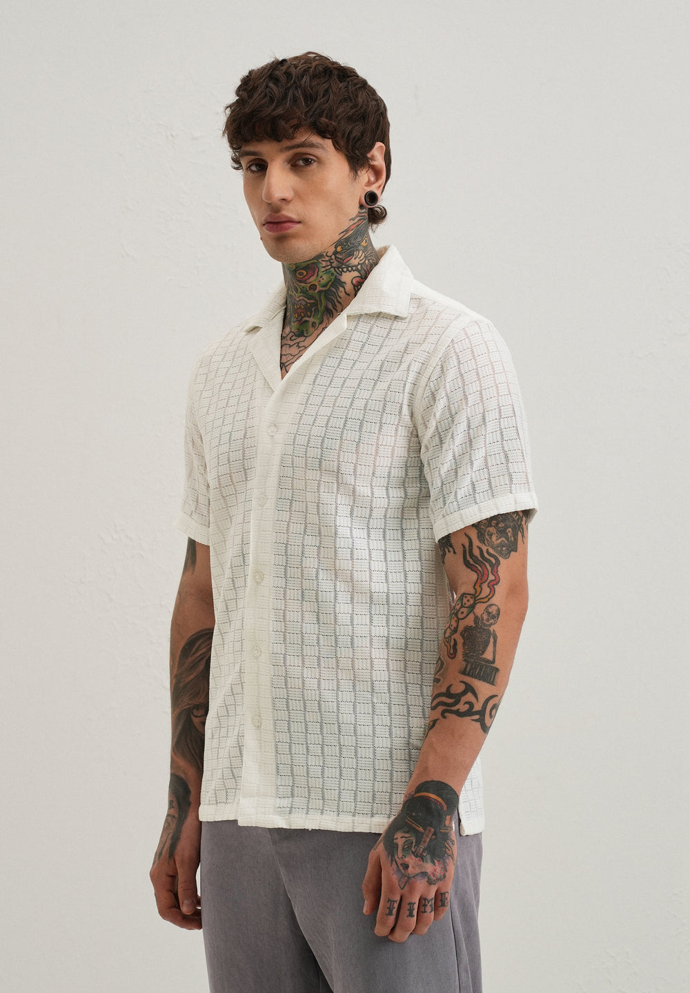 White Crochet Shirt