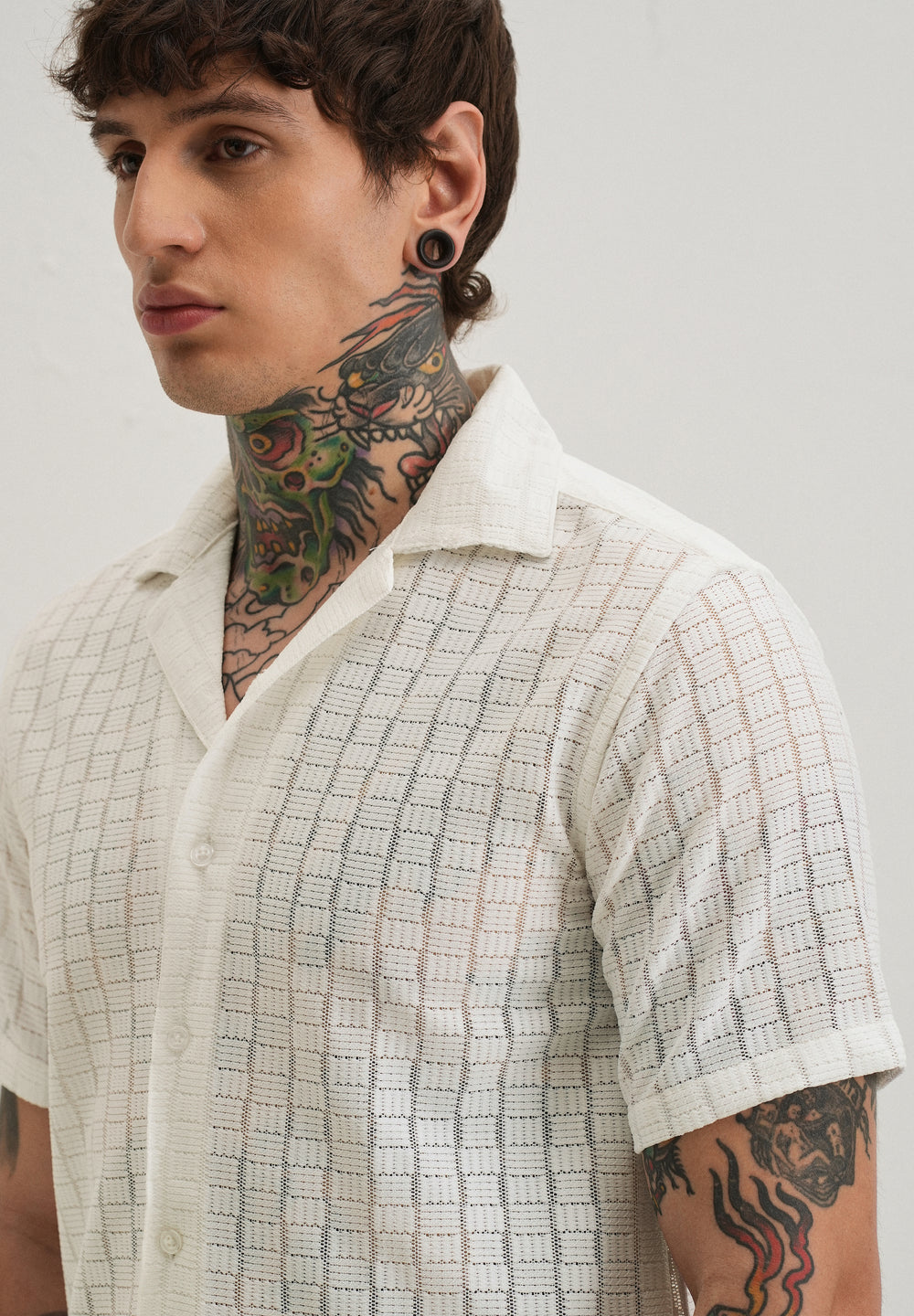 White Crochet Shirt