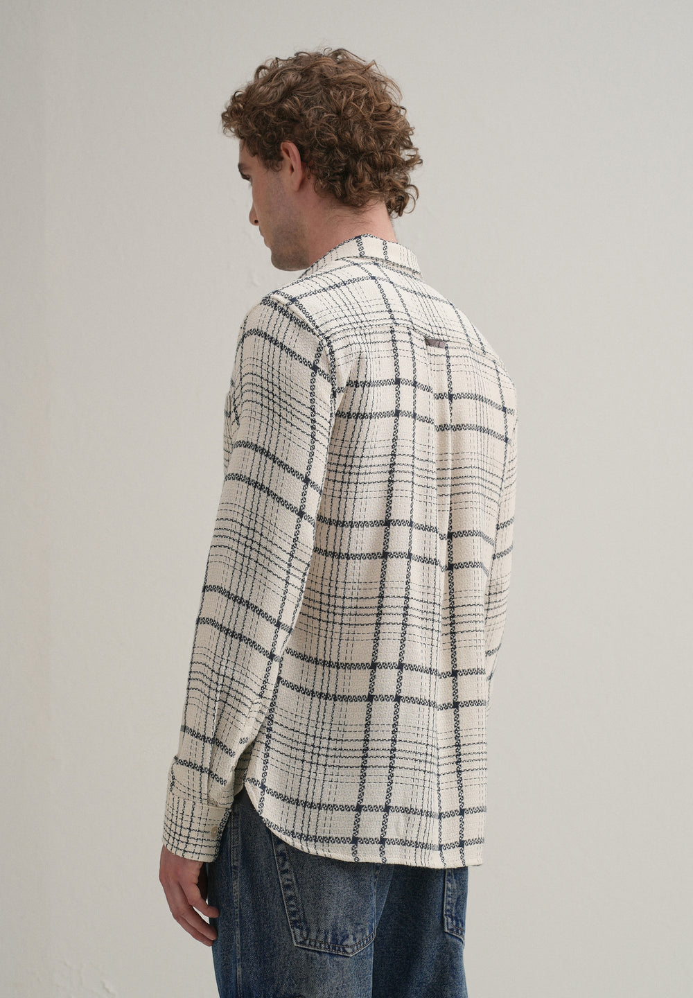 White Dobby Check Shirt