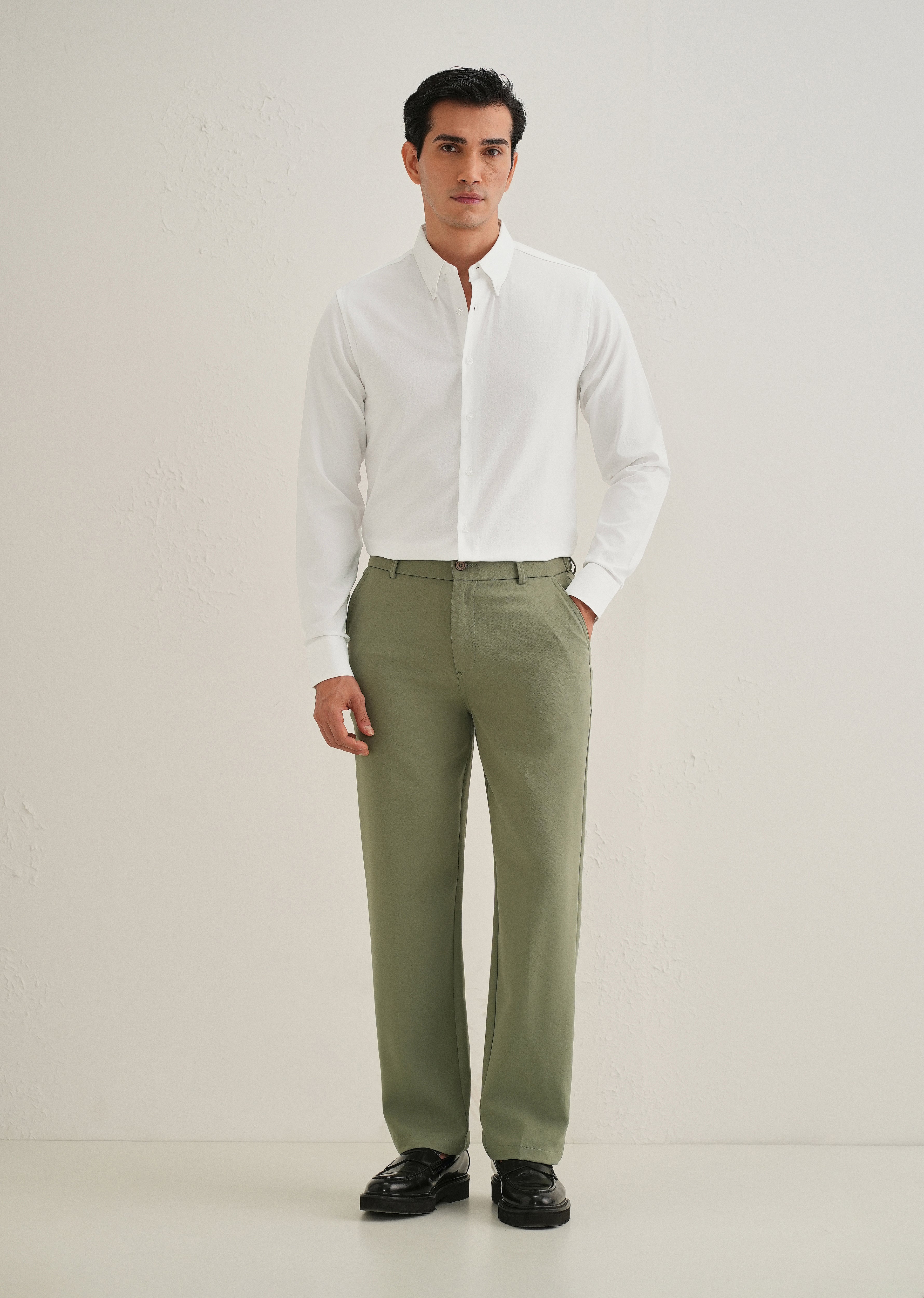 White Dobby Micro-Check Shirt