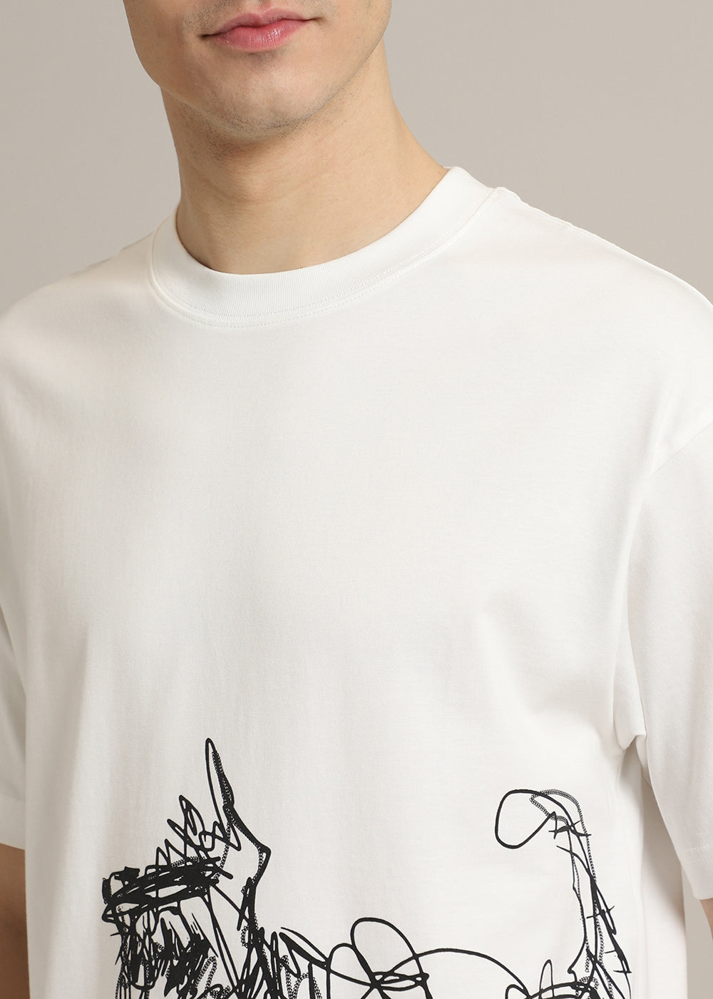 White Doodle Paws Oversized T-shirt