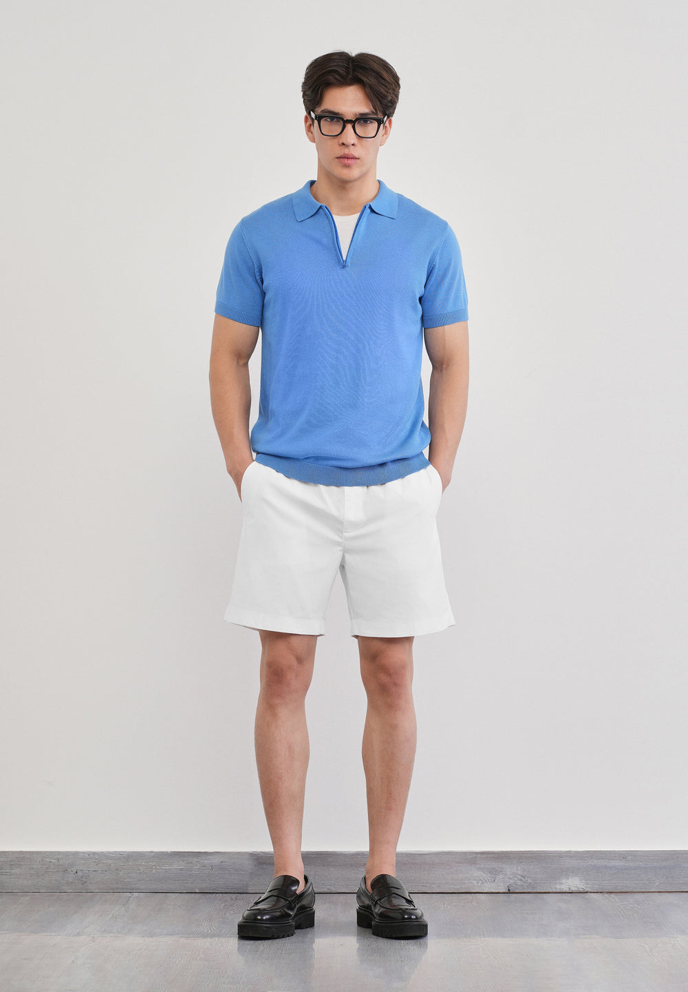White Drawstring Cotton Shorts