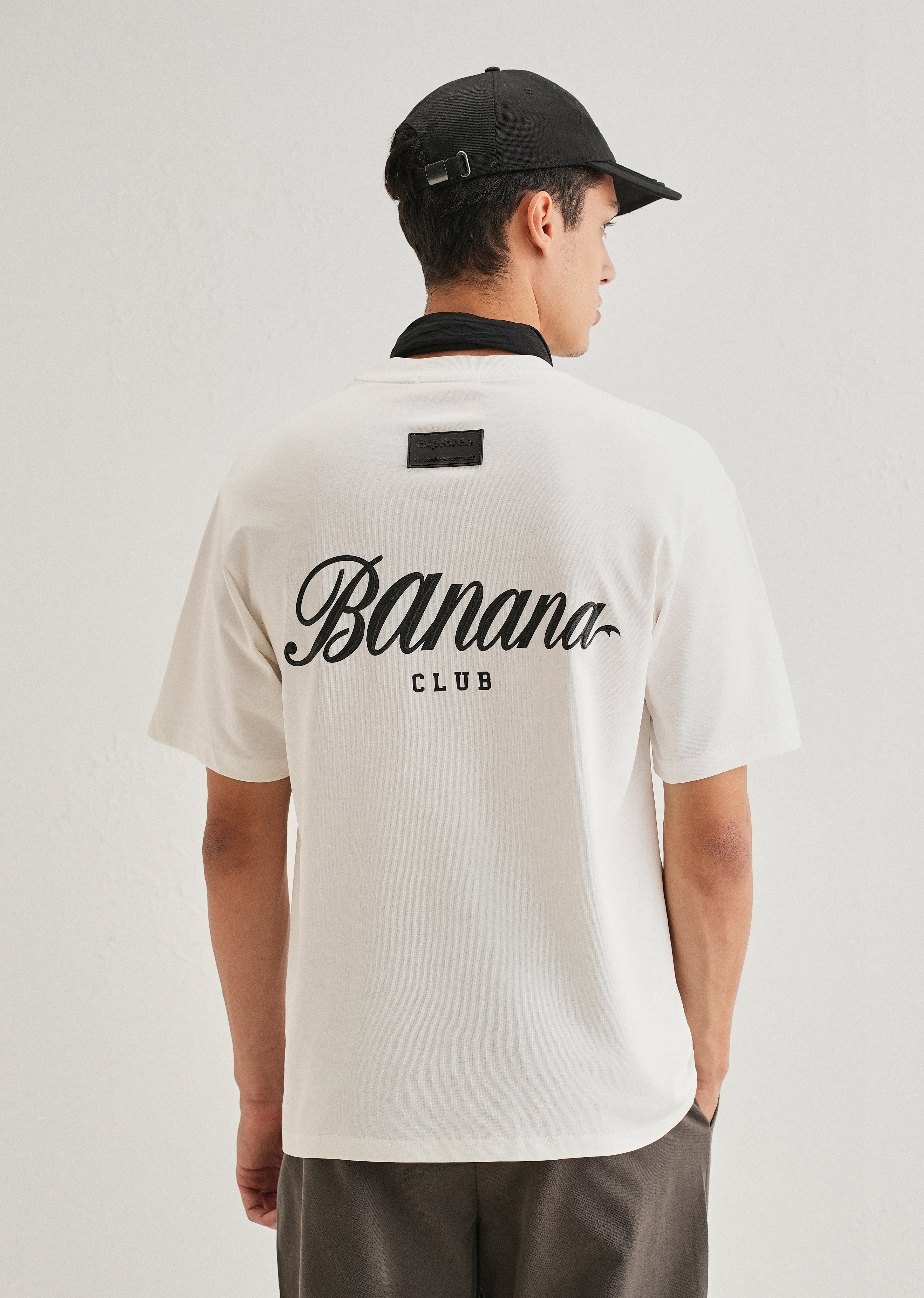 White Embossed Printed Oversized T-shirt