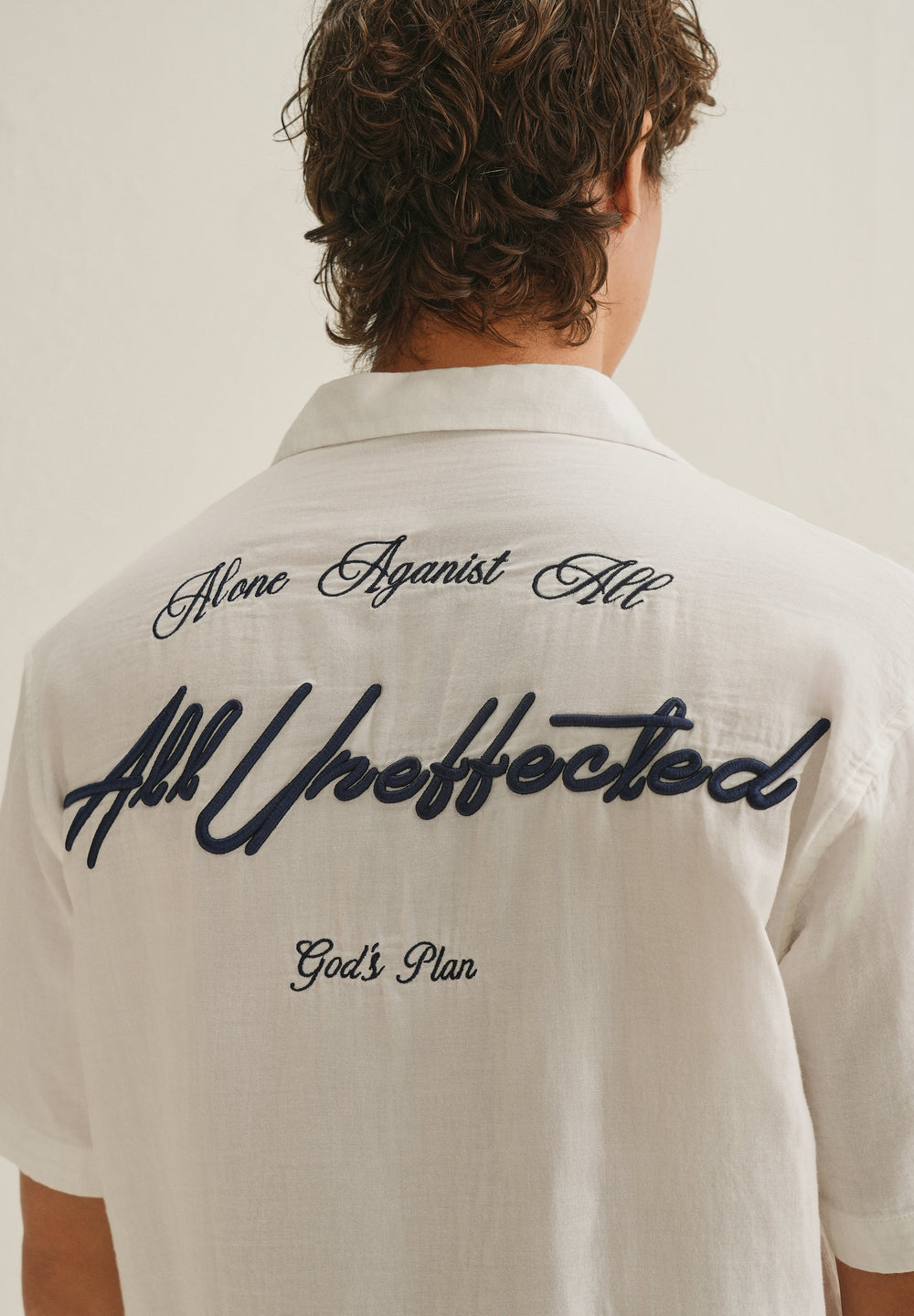 White Embroidered Double Cloth Cotton Shirt