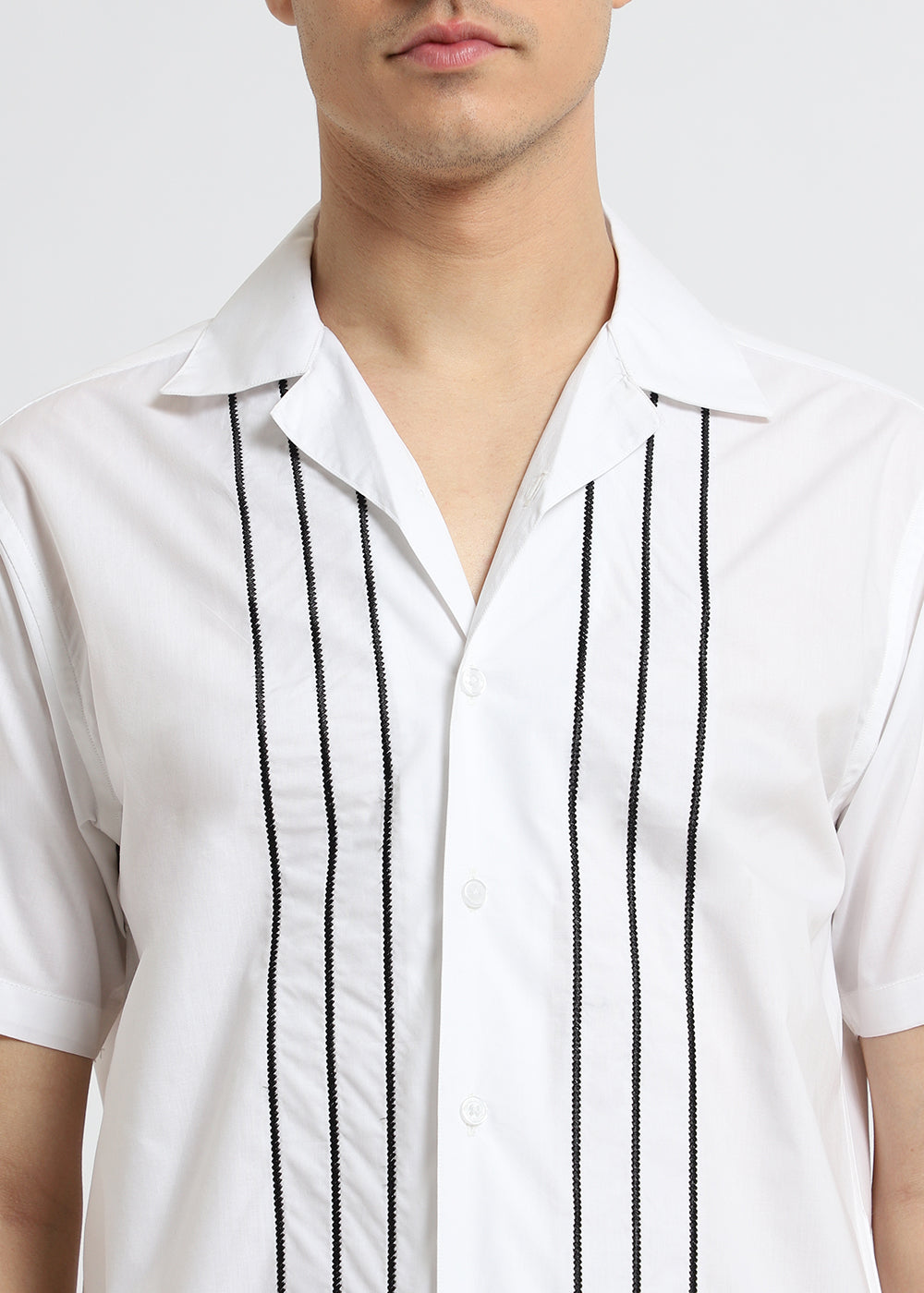 White Line Embroidery Shirt