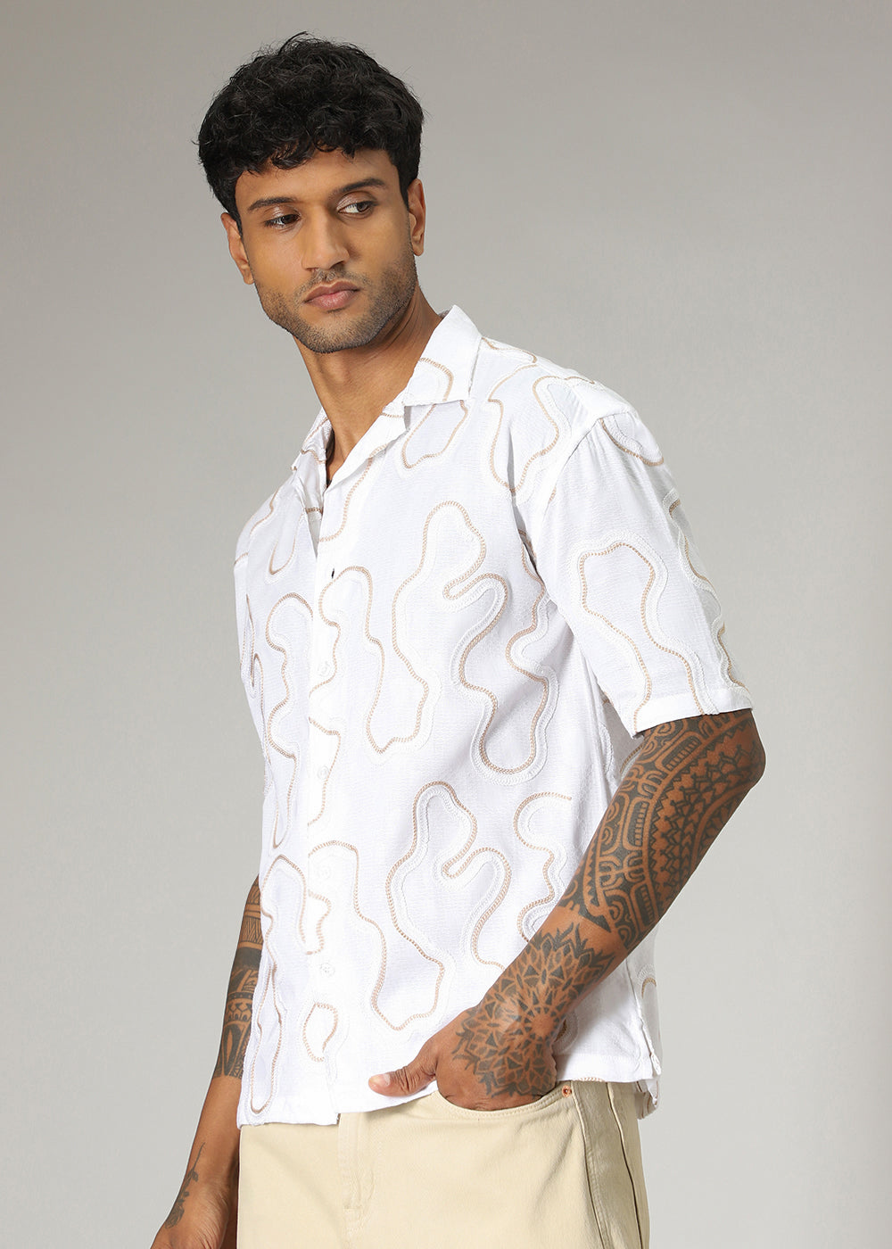 White Embroidered Shirt