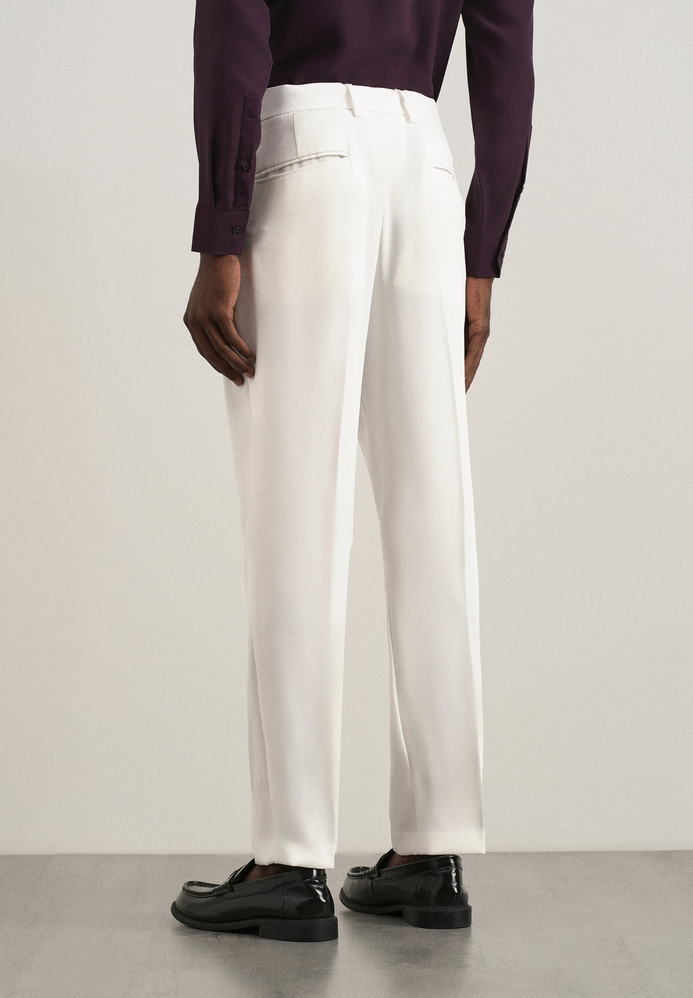 White Flex Waist Slim Fit Trouser