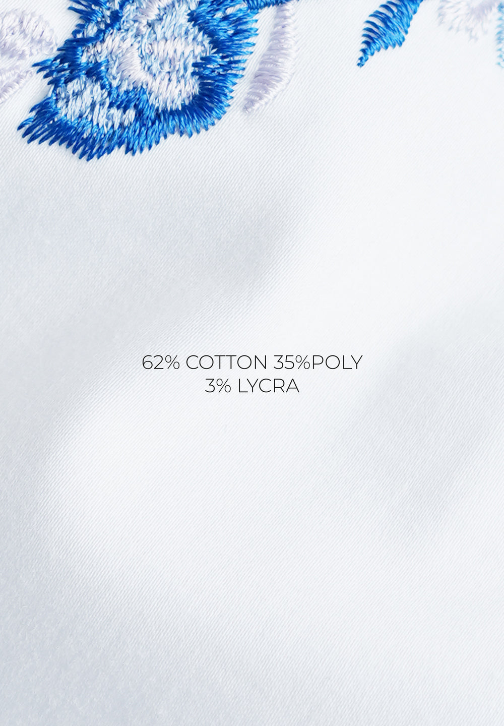 White Floral Embroidery Designer Shirt