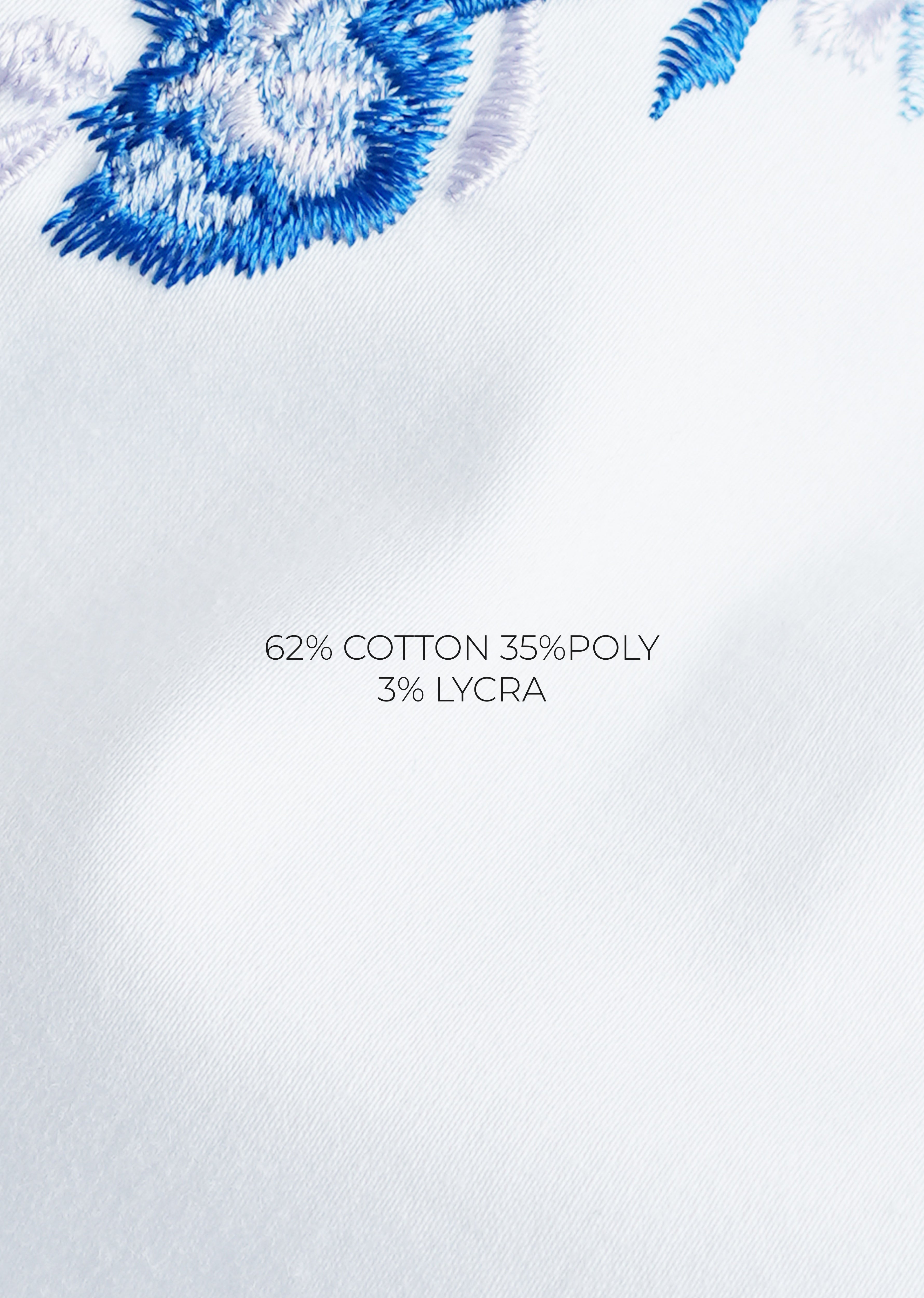White Floral Embroidery Designer Shirt