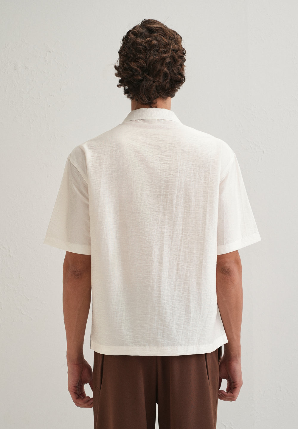 White Floral Placement Print Shirt