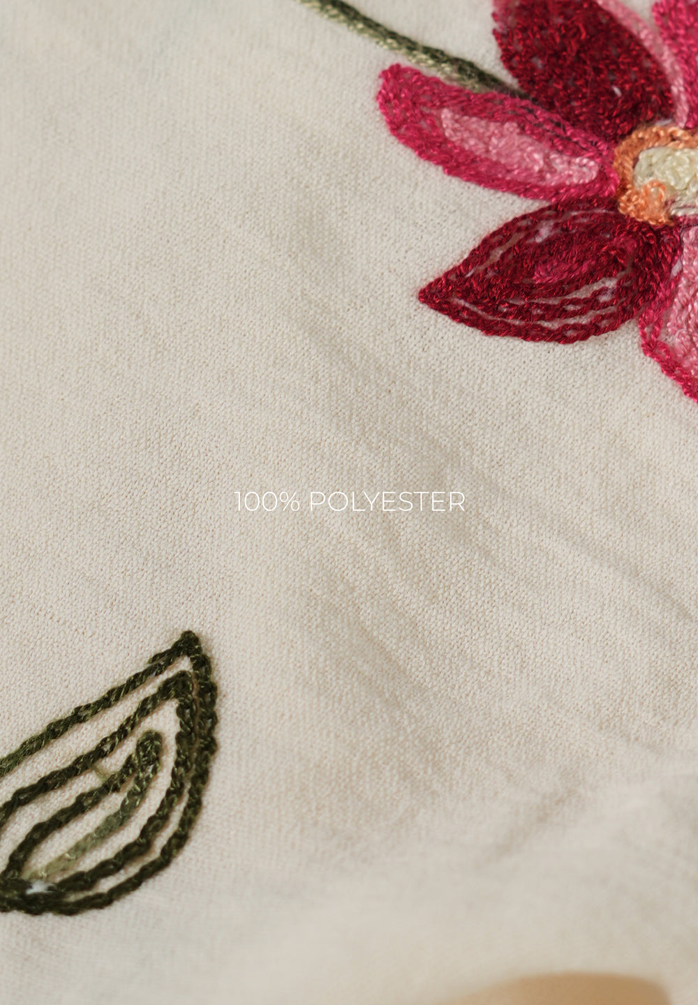 Cream Floral Thread Work Shirt