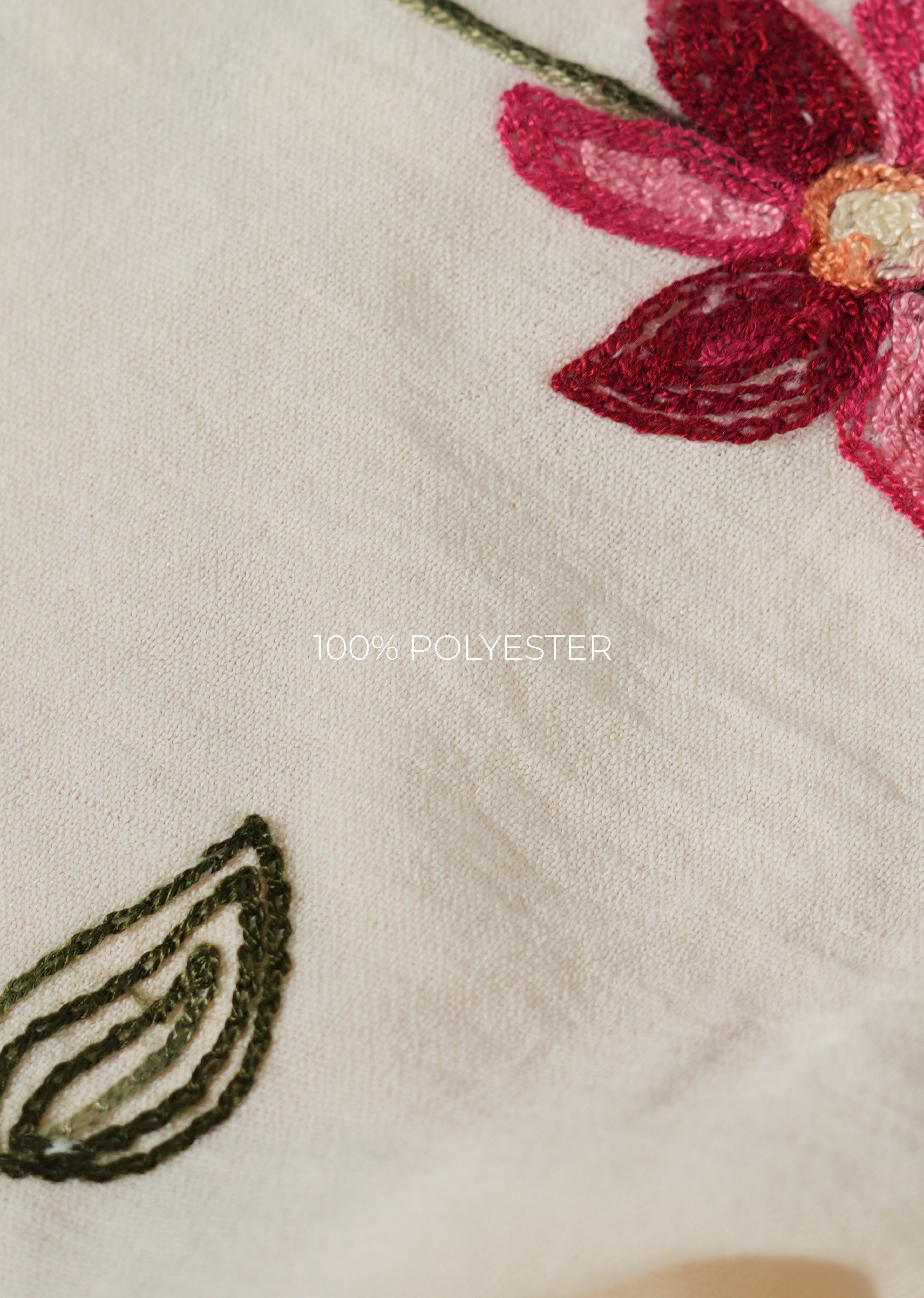 Cream Floral Thread Work Shirt