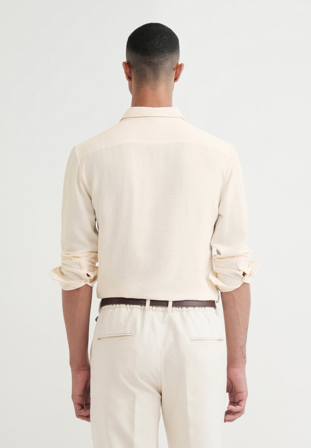 Cream Floral Thread Work Shirt