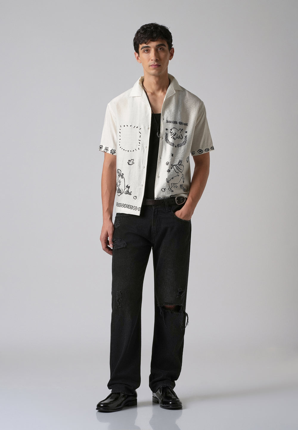 White Folk Print Shirt