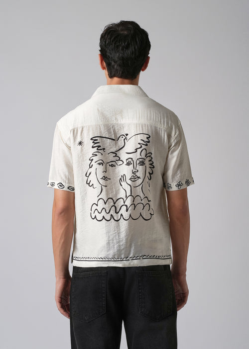 White Folk Print Shirt