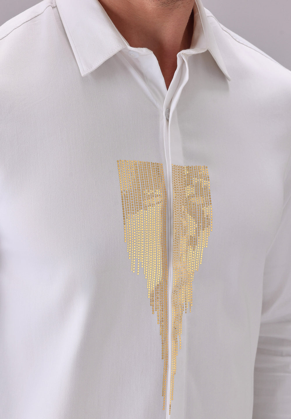 White Glimmer Designer Shirt