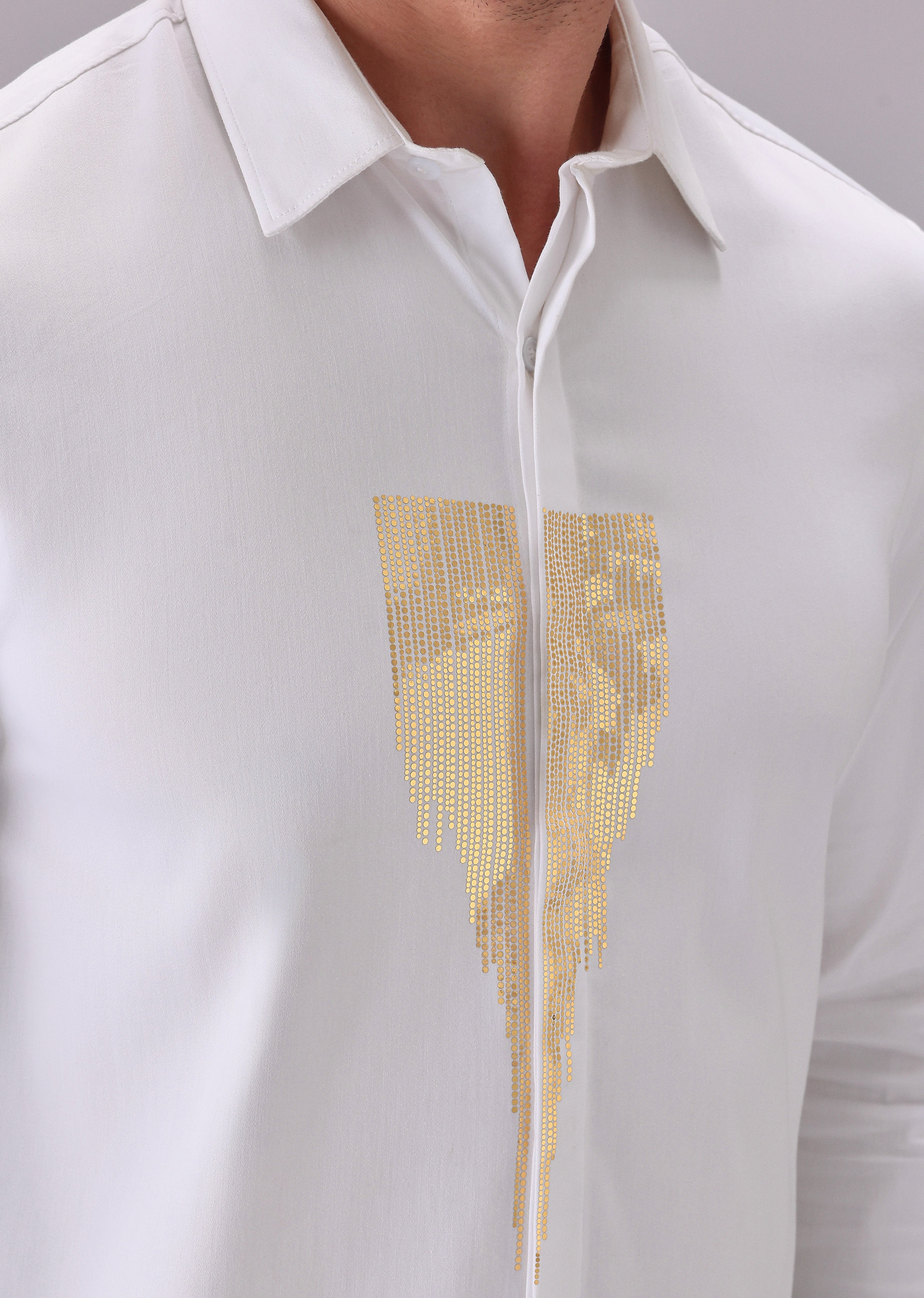 White Glimmer Designer Shirt