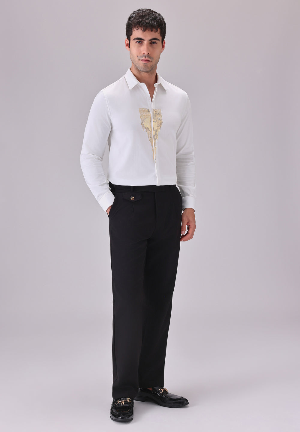 White Glimmer Designer Shirt