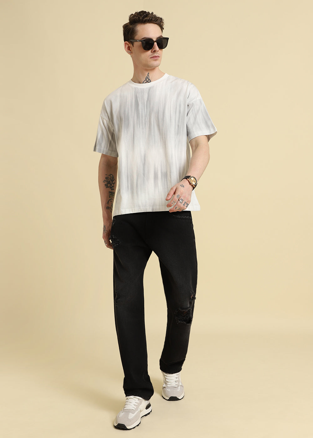 White Gradient Oversized T-shirt