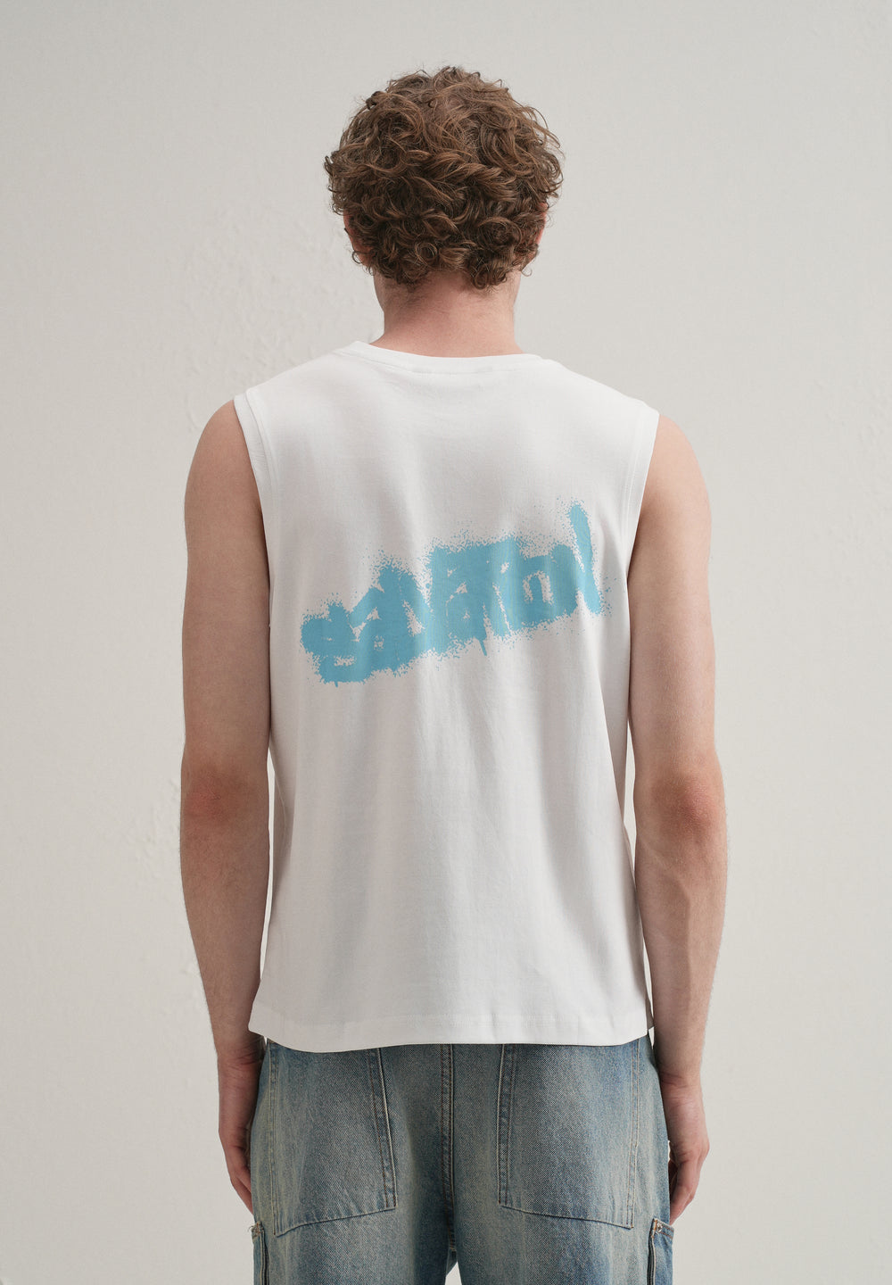 White Graffiti Printed Tank