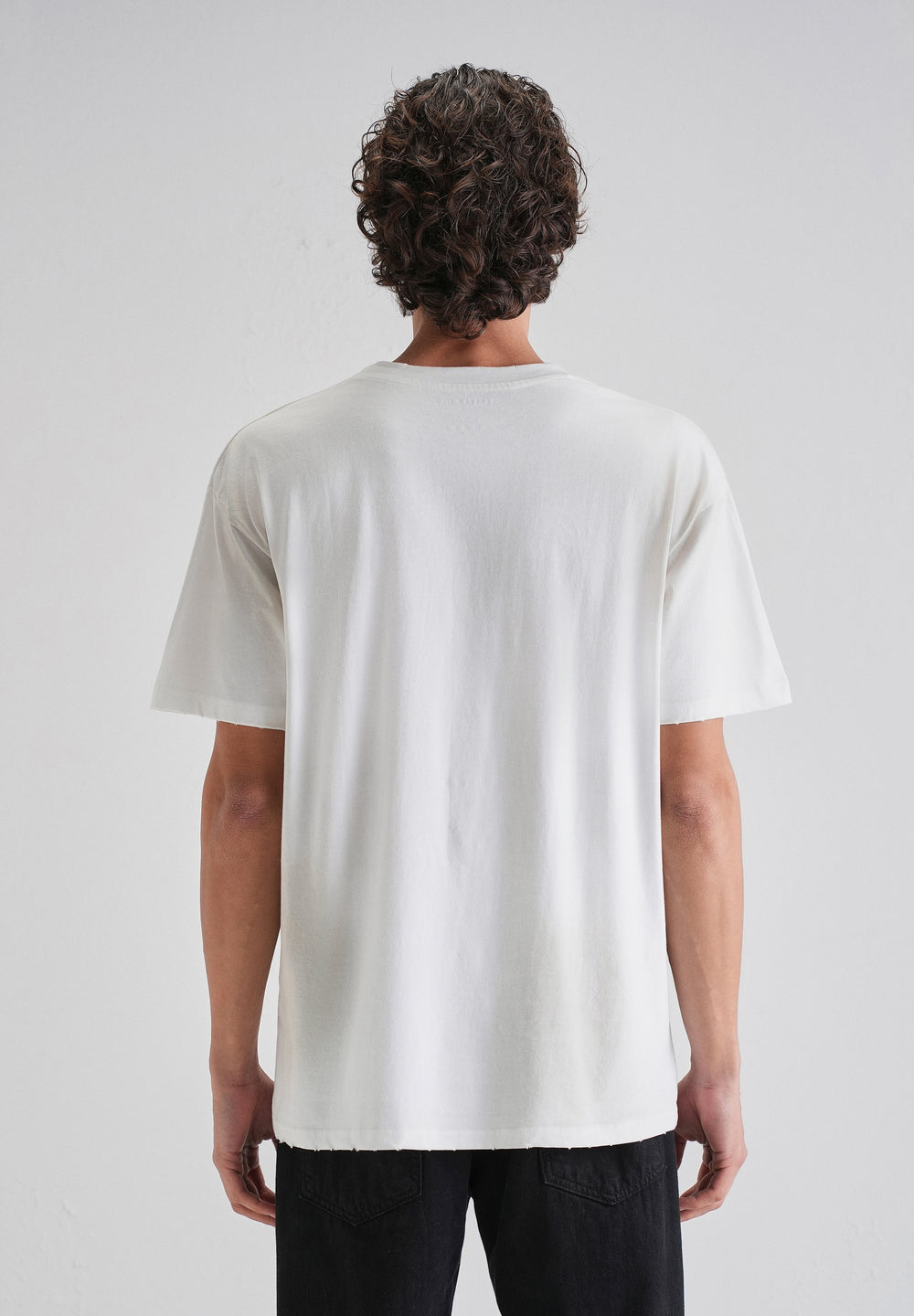 White Gray Typography Printed Oversized T-shirt