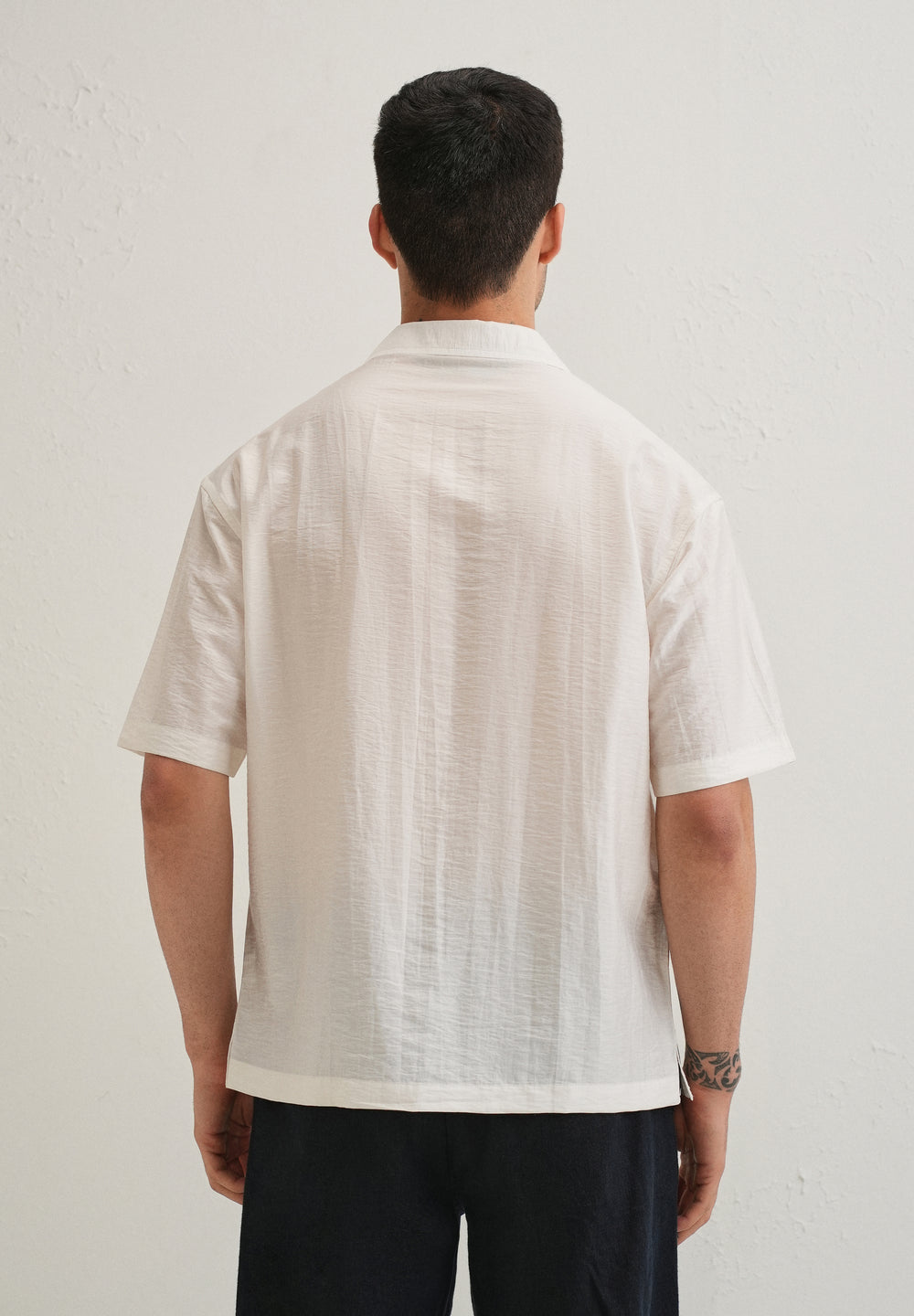 White Ink Wash Placement Print Shirt
