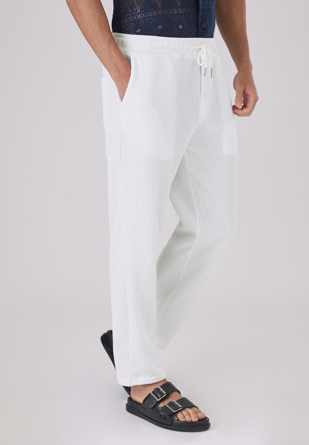 White Knitted Pant