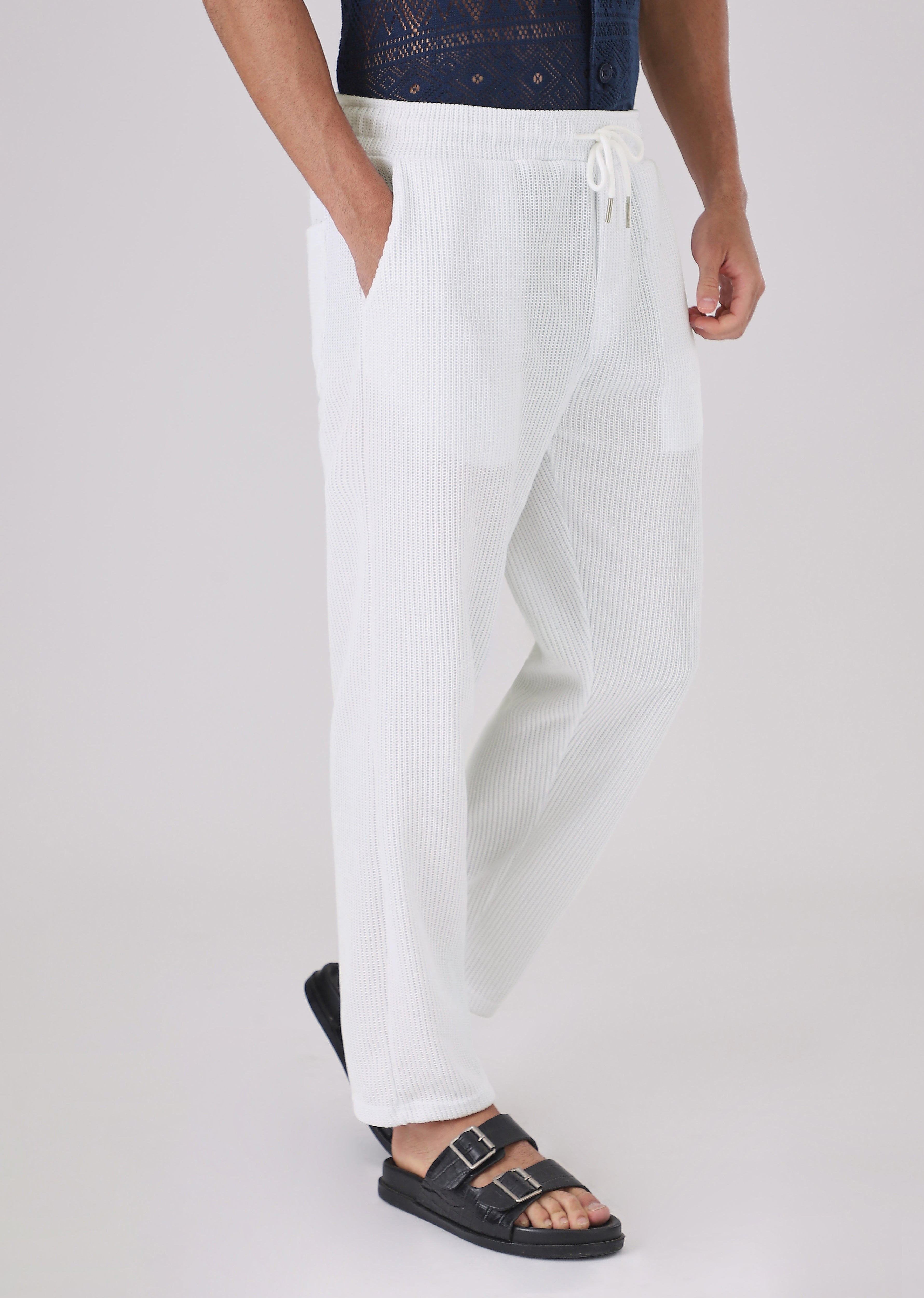 White Knitted Pant