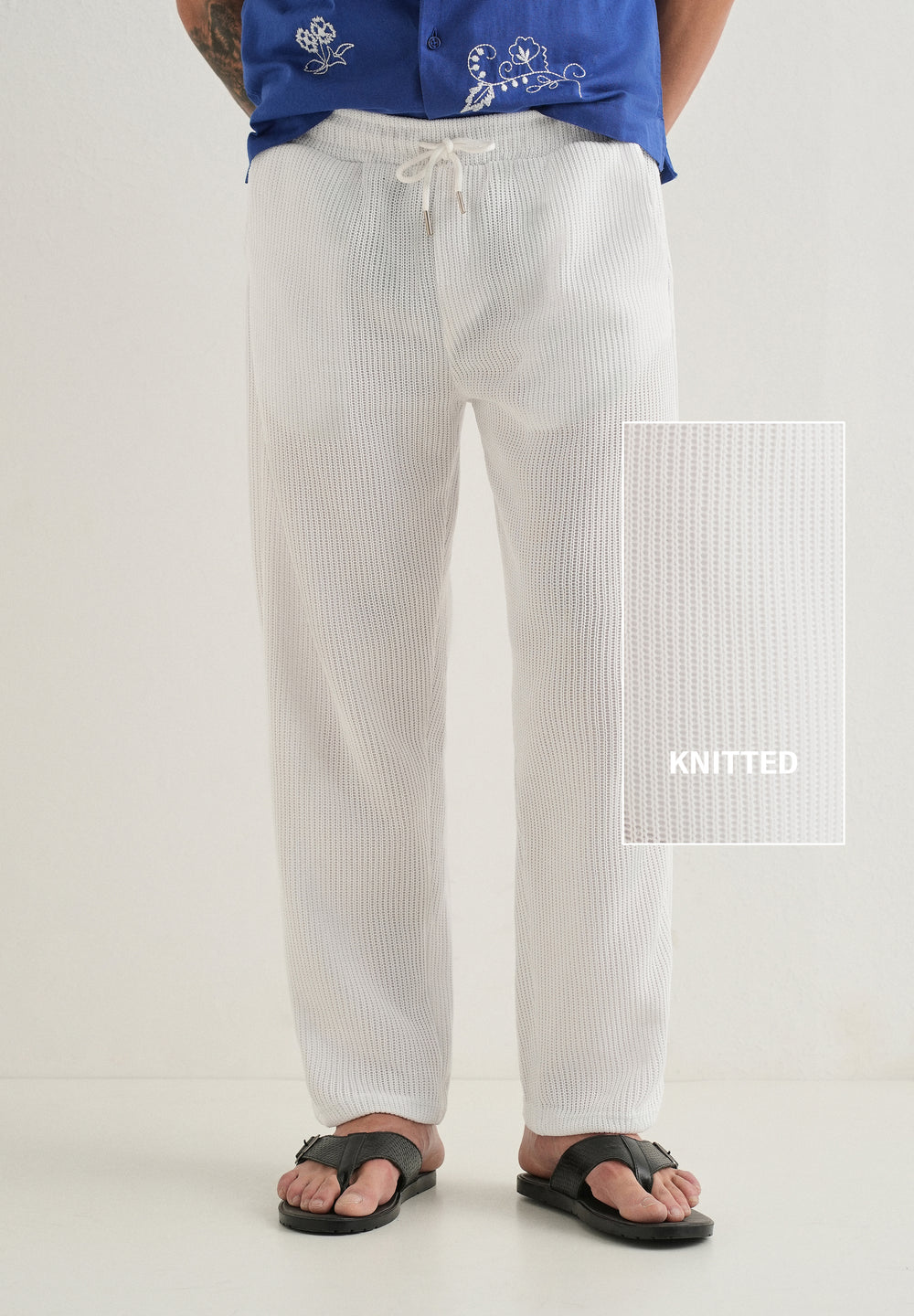 White Knitted Pant