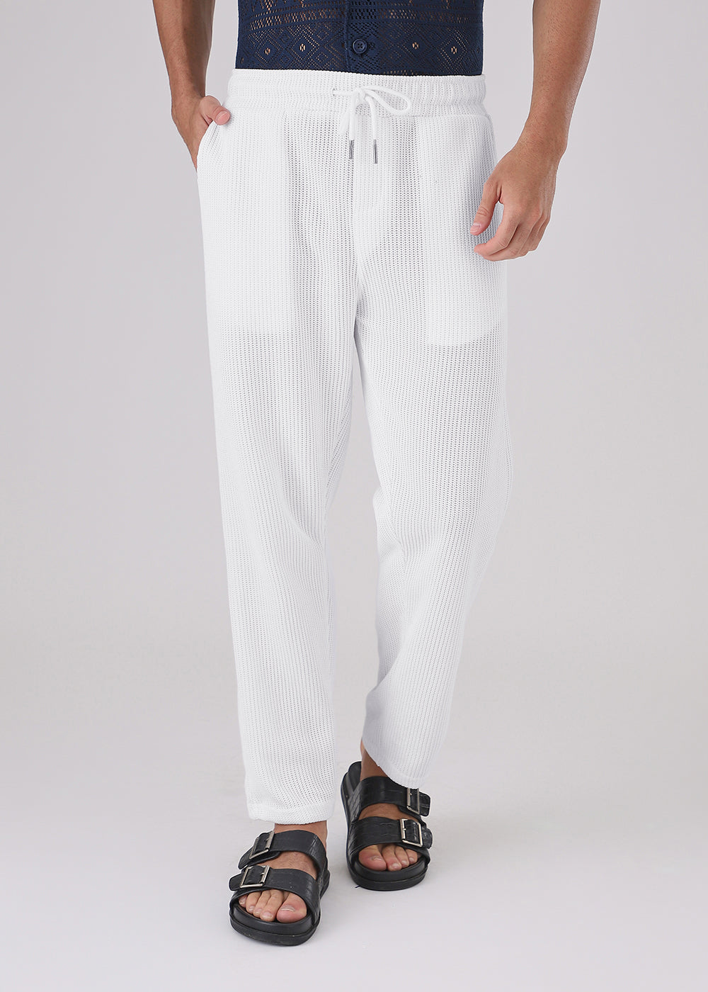 White Knitted Pant