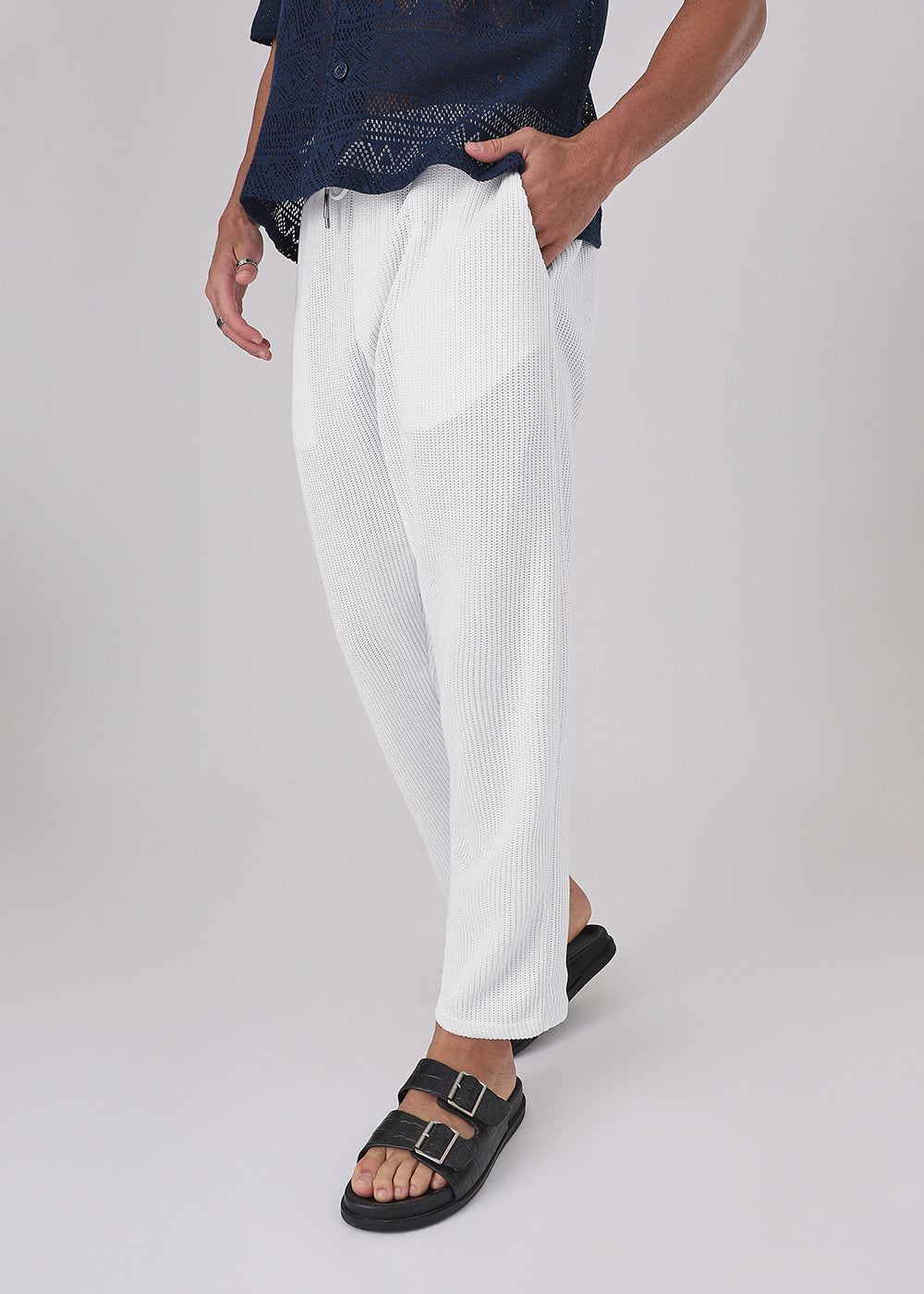 White Knitted Pant