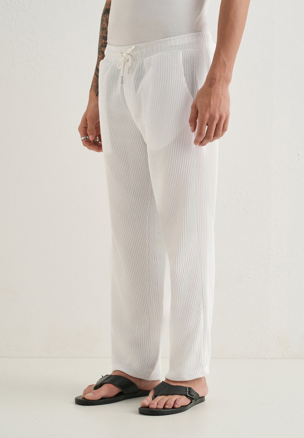 White Knitted Pant