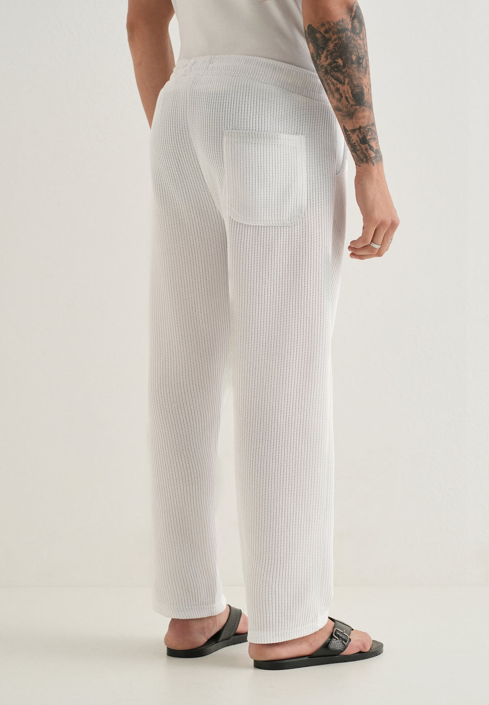 White Knitted Pant
