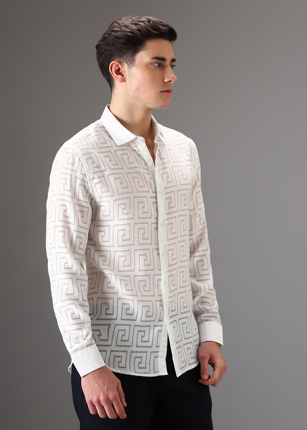 White Laser Cut Shirt