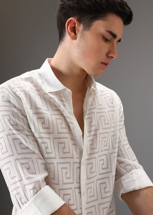 White Laser Cut Shirt